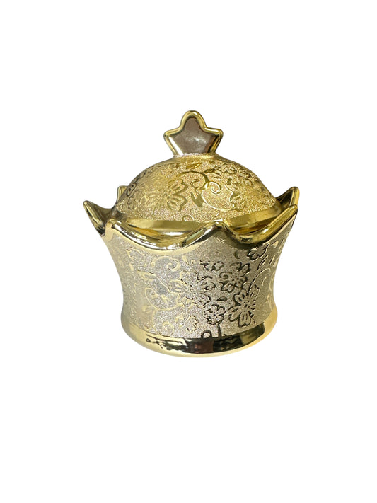 Small Tureen Gold Tureen 6”x 6”x 5”