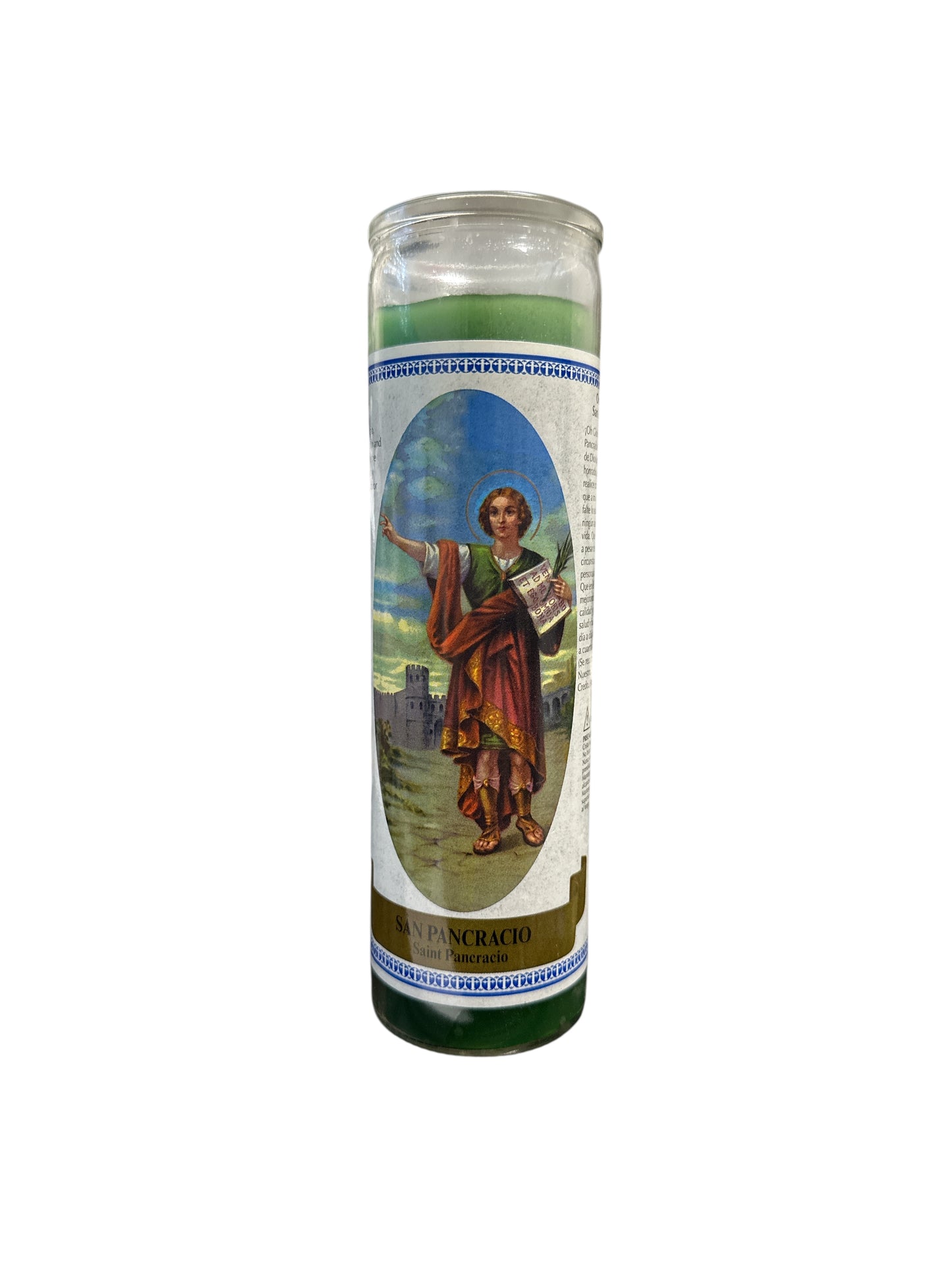 8” Saint Pancracio image candle