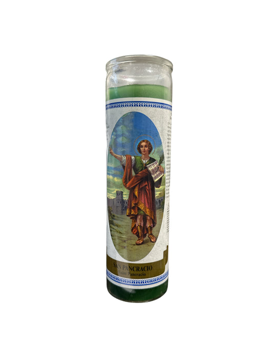 8” Saint Pancracio image candle