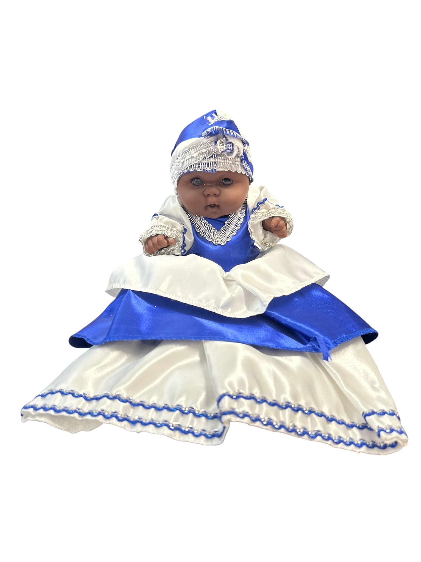 9" Spiritual doll dressed in Blue and White (Ibeyi/ Yemaya)