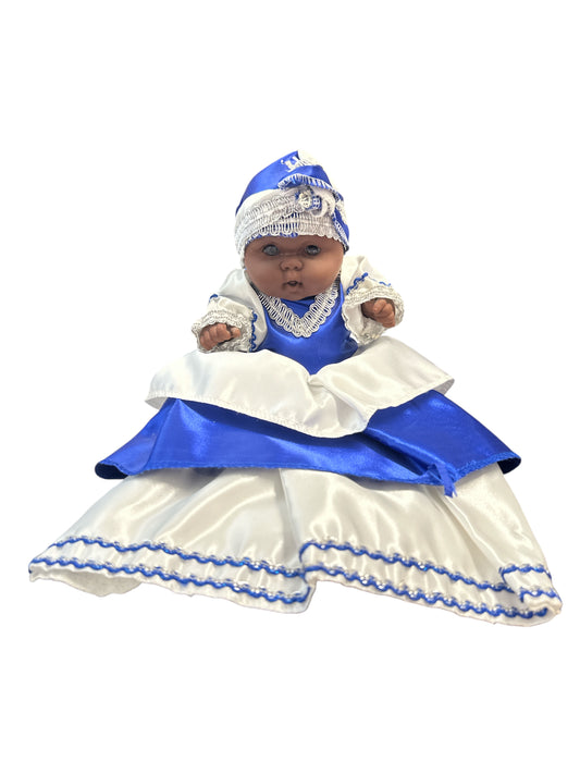 9" Spiritual doll dressed in Blue and White (Ibeyi/ Yemaya)