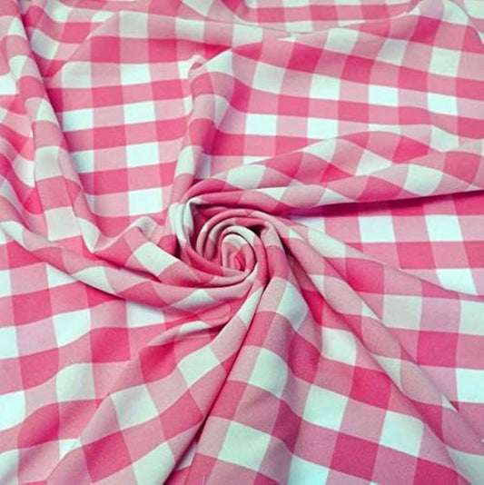 Pink Gingham Fabric / Tela de Guinga Rosa