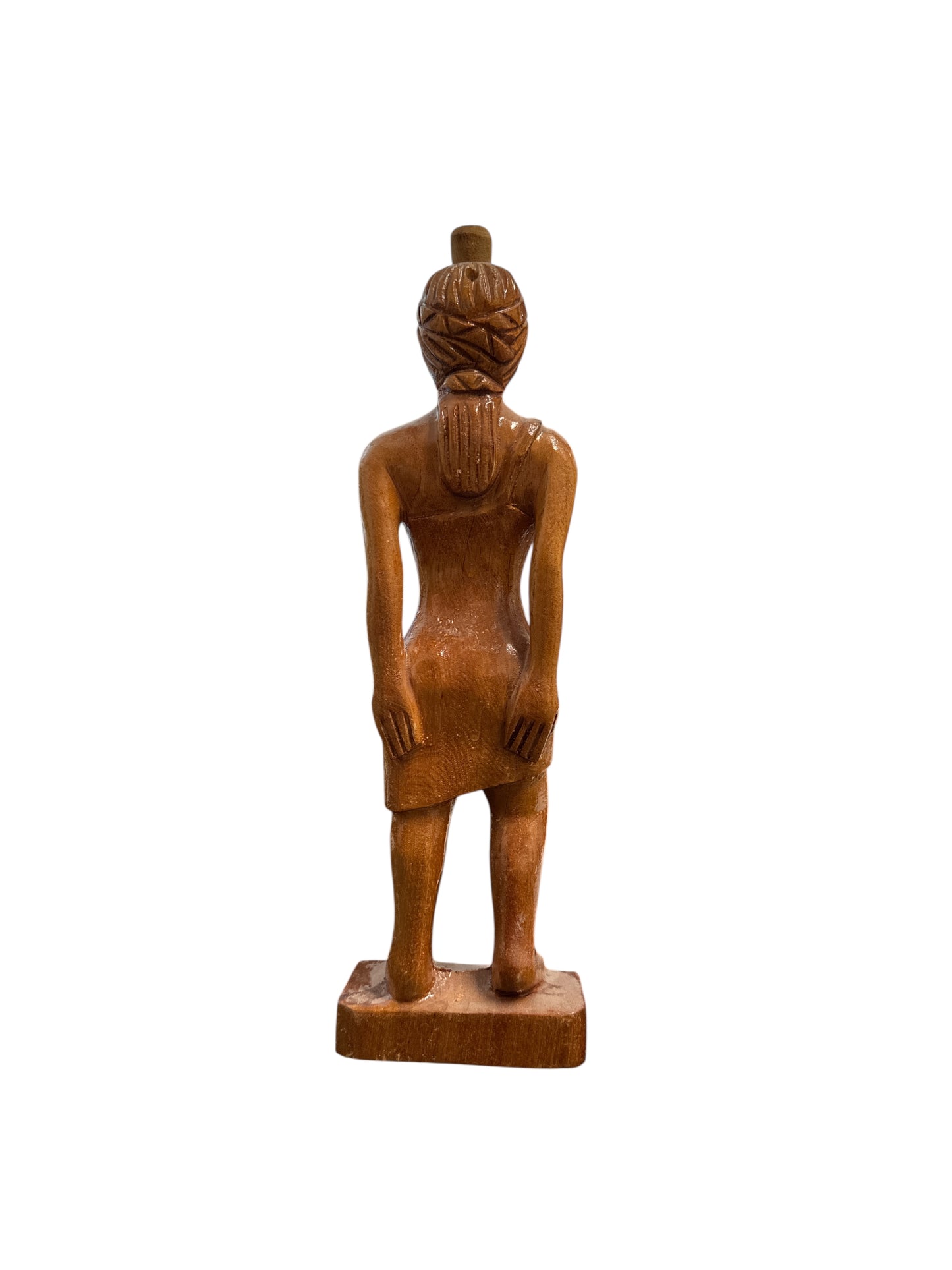 Wooden figure of an Indian woman 13"x 3.5"