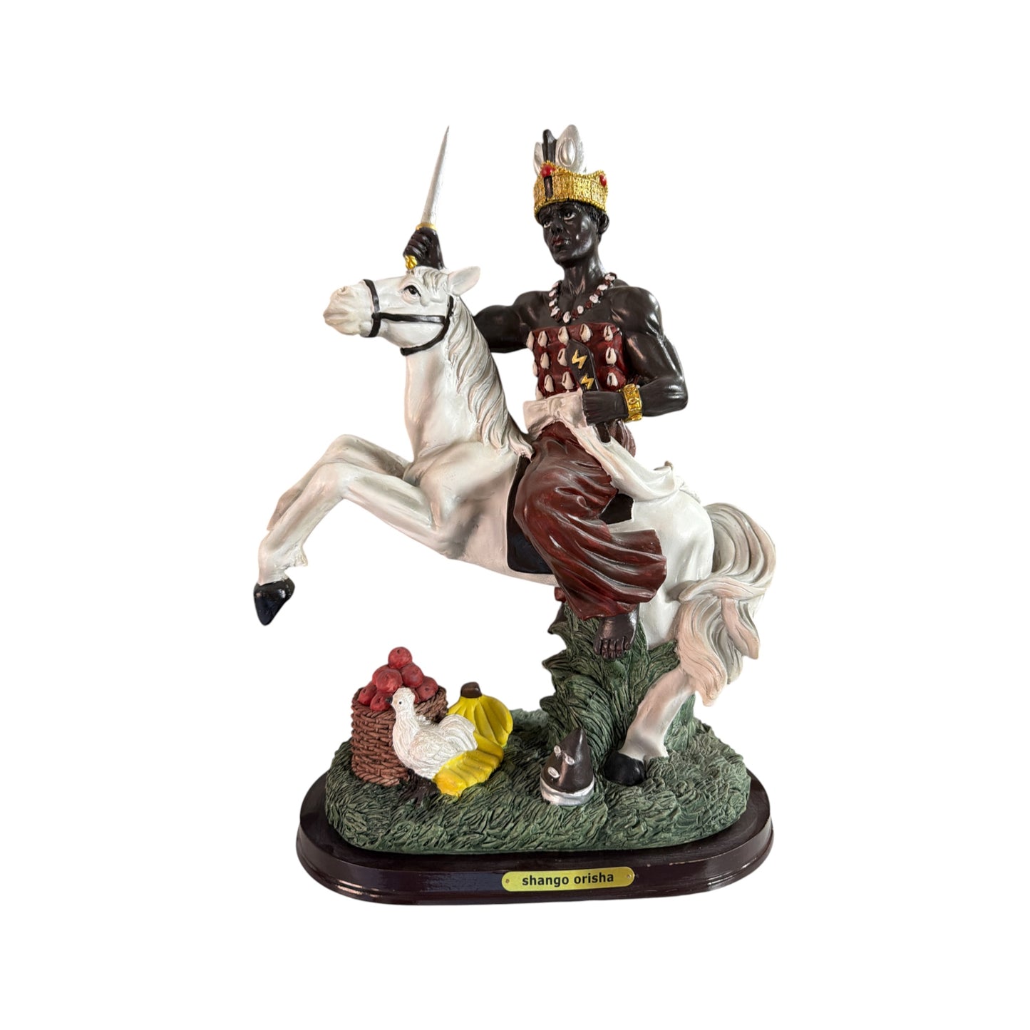 Orisha Shango on horseback statue 15"H x 12" W
