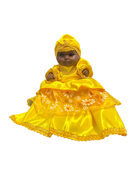9" Spiritual doll dressed in Yellow (Ochun)