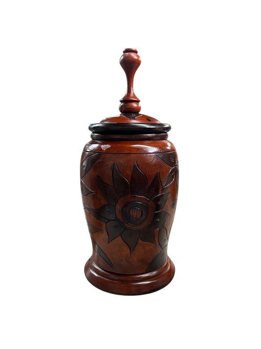 Carved Wooden Potiche (Lebrillo) 19"H X 9"W