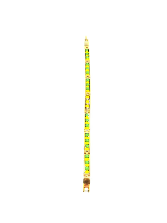 Orula/ Ochun bracelet (ide) unisex Metal gold Size 8"