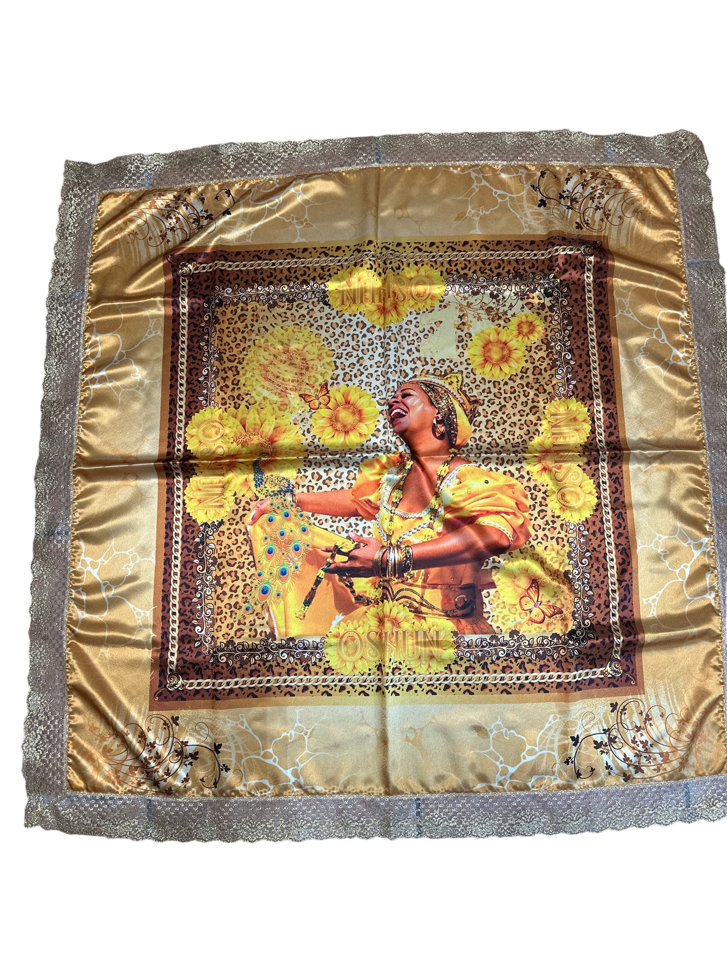 Sublimated satin cloths with images 41"x 41"