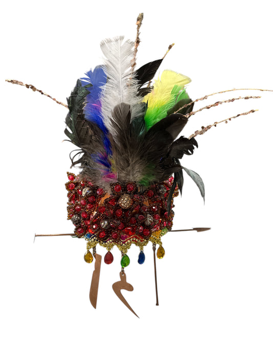 Oya crown with tools  9”Hx 9”W