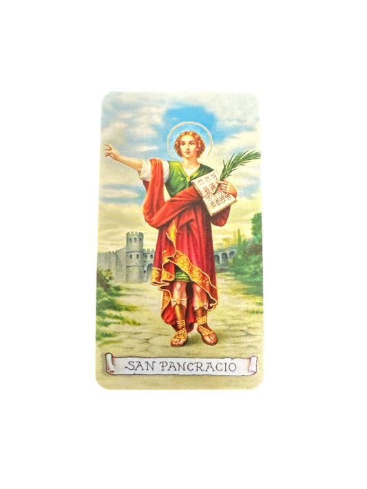 Prayer Card Saint Pancracio 4"x 2"