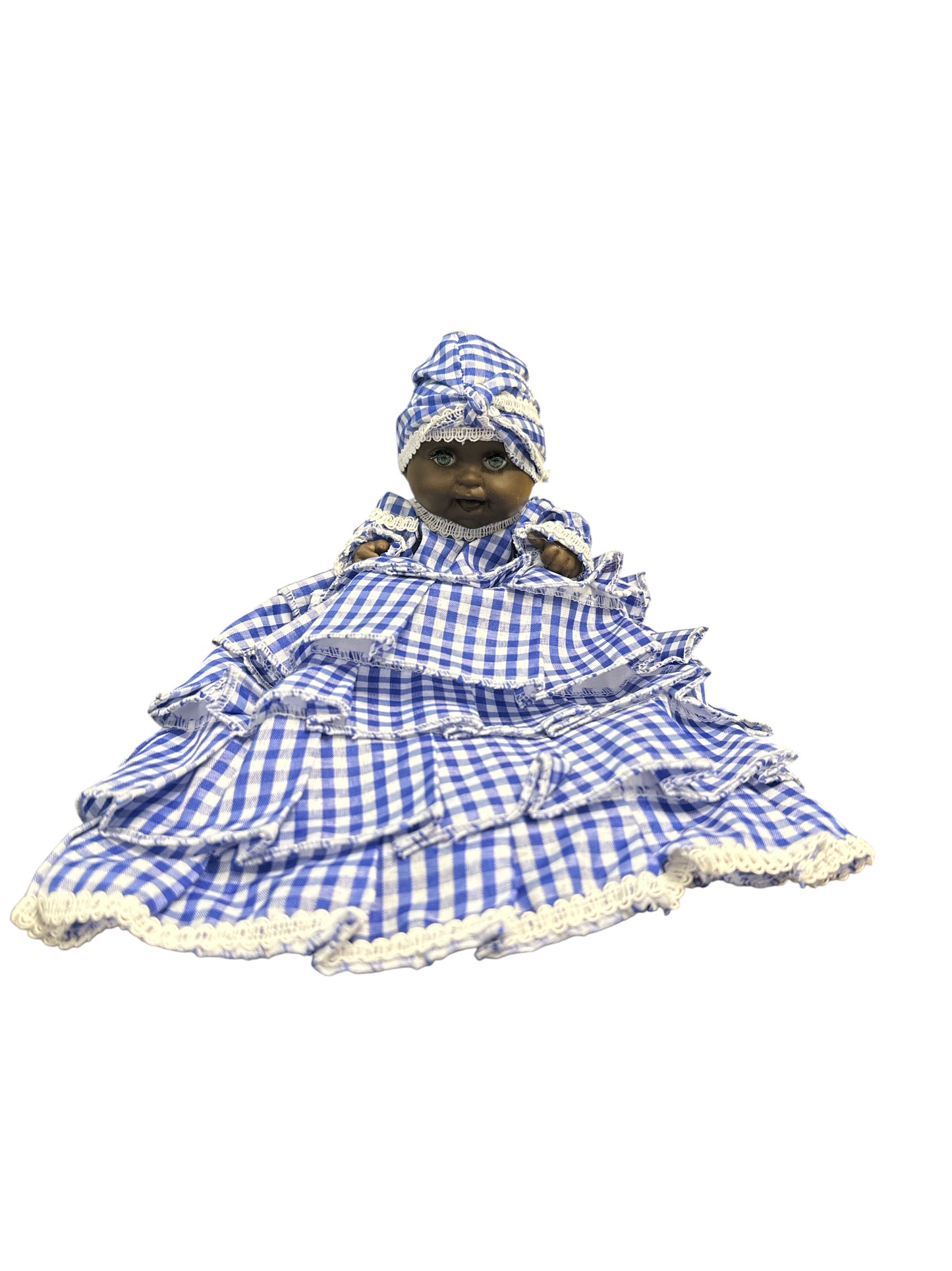 6" Spiritual doll dressed in Blue and White  (Ibeyi/ Yemaya)