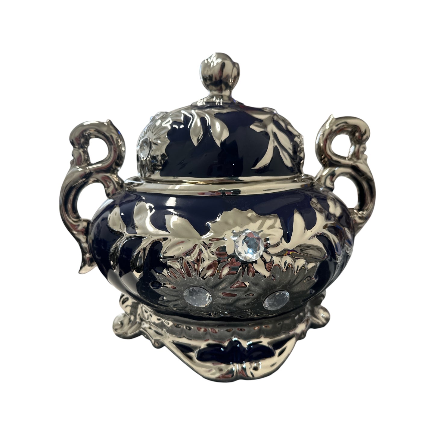 Yemaya Blue and Silver Tureen 12"x 12"