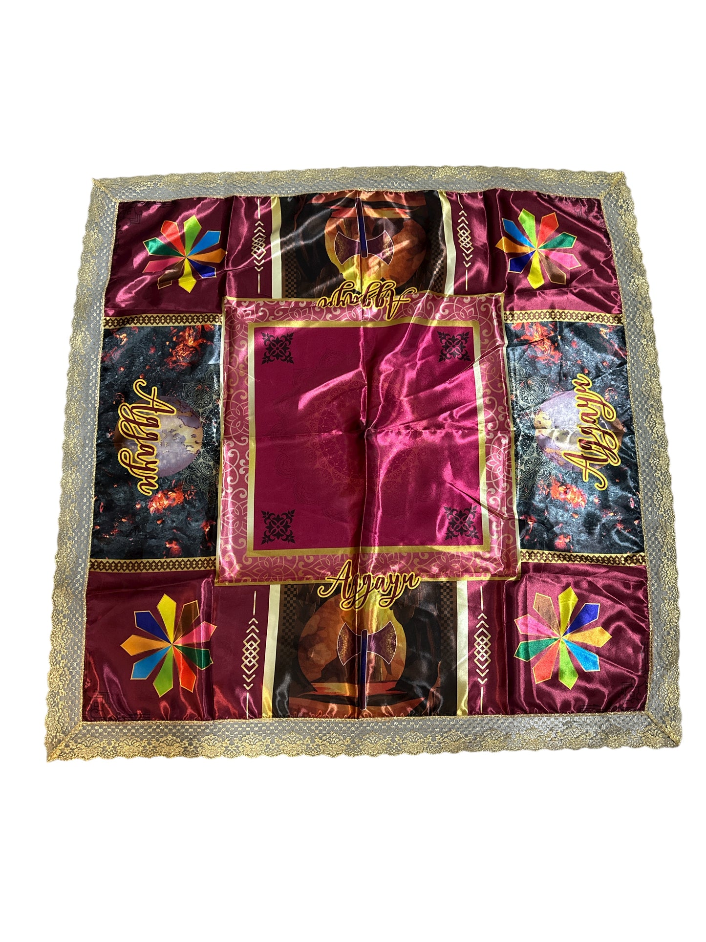 Sublimated satin cloths with images 41"x 41"