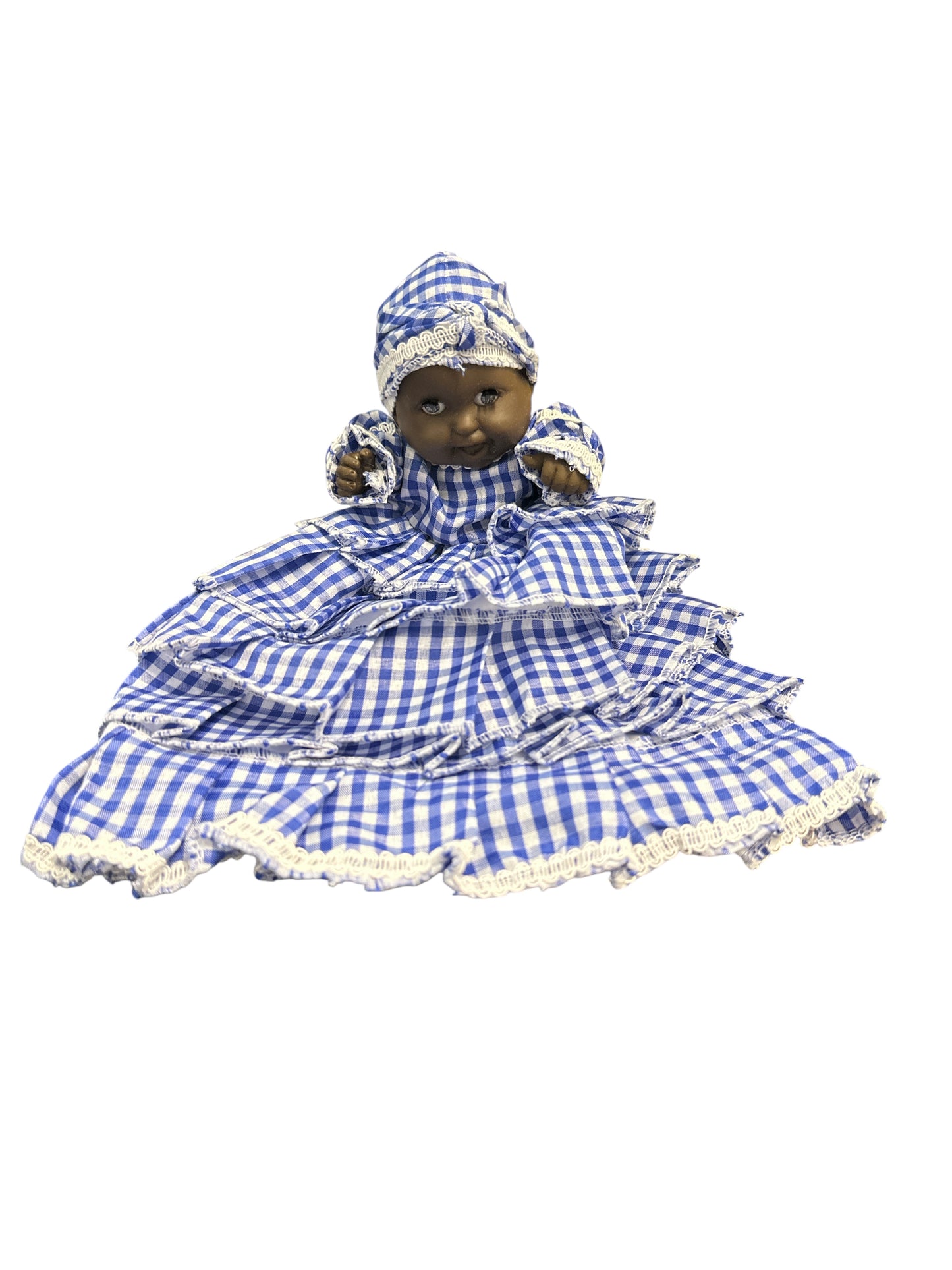 6" Spiritual doll dressed in Blue and White  (Ibeyi/ Yemaya)