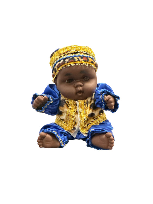 9" Baby boy dressed in Blue and Yellow (Ochosi)