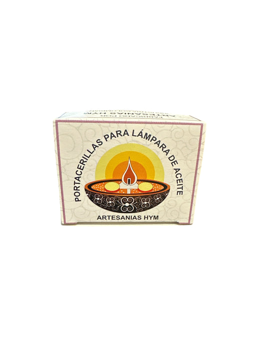 Wick, match holder for oil lamps