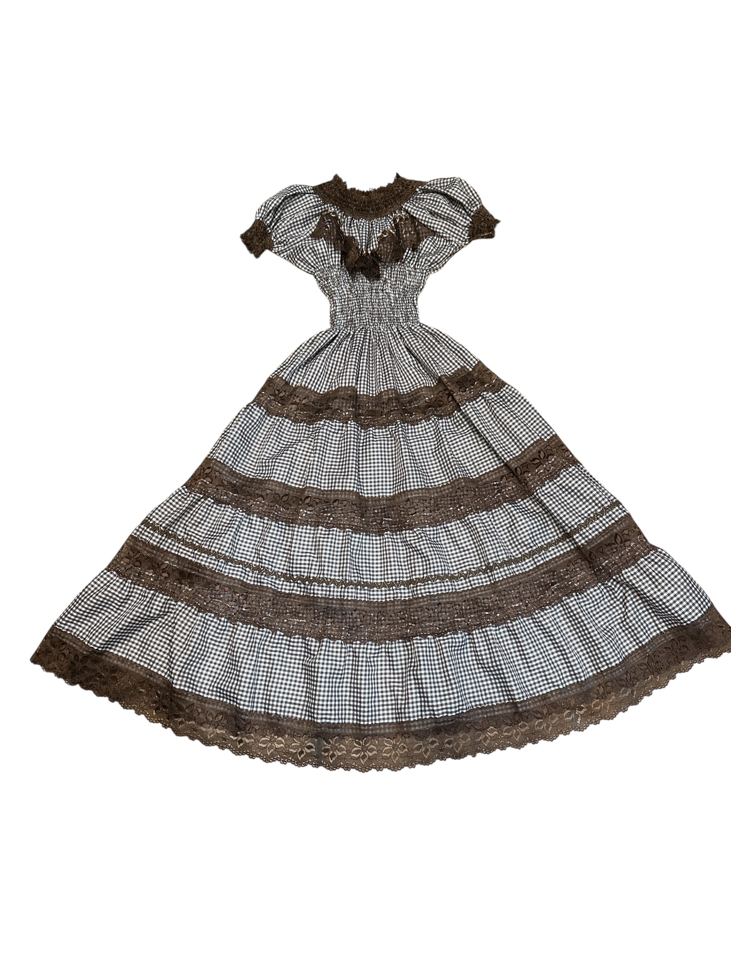 Gingham Brown dress