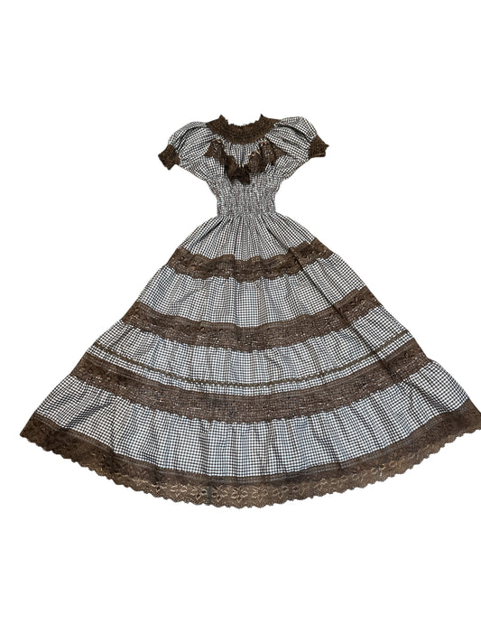 Gingham Brown dress