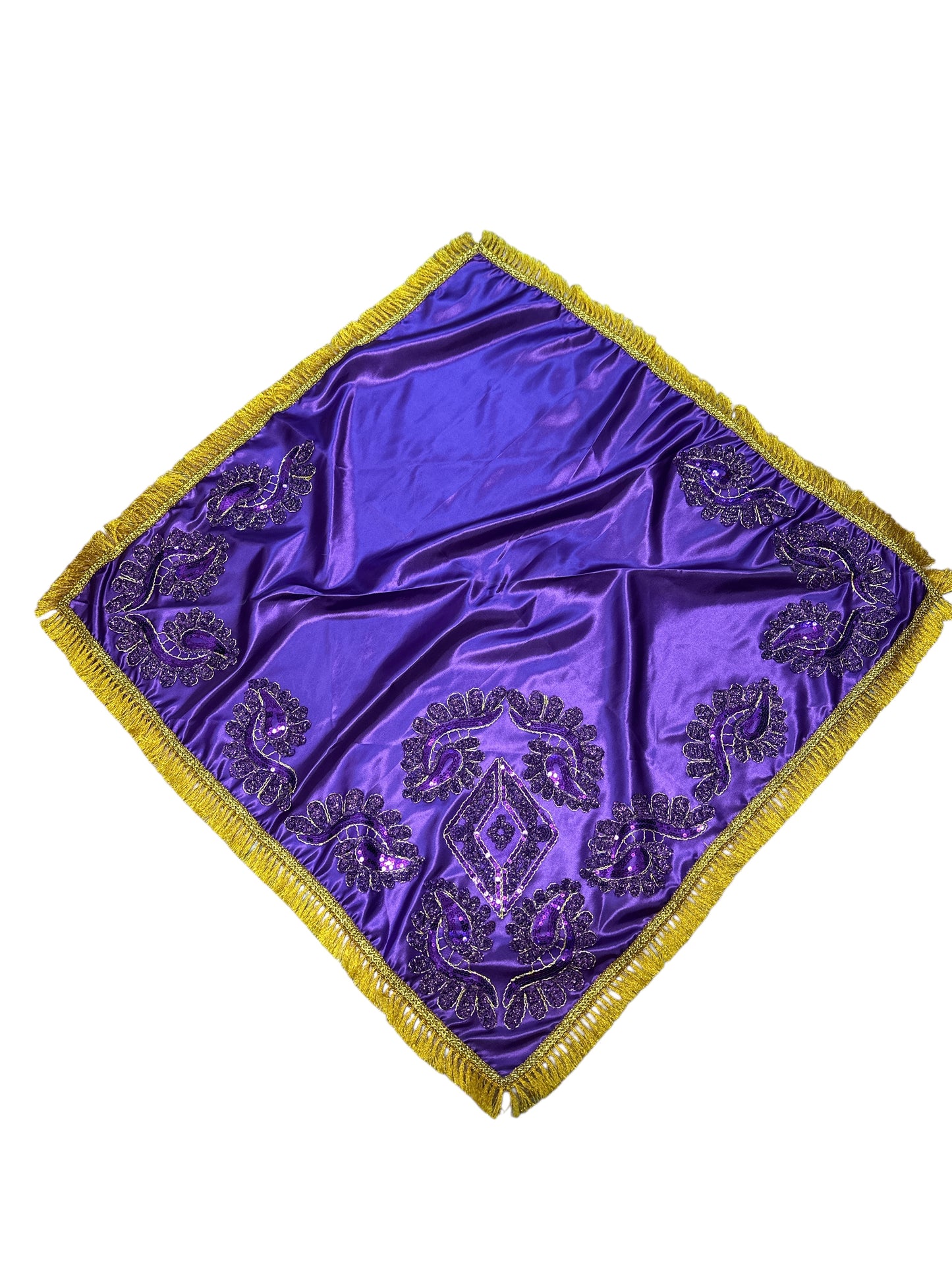 Saint Lazarus decorated satin cloth 36"x 36"