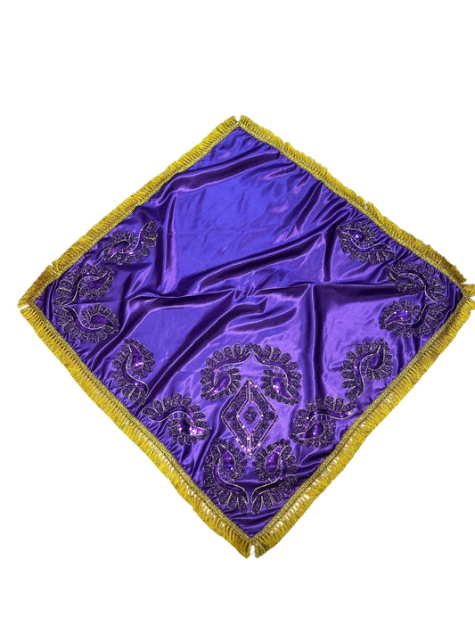 Saint Lazarus decorated satin cloth 36"x 36"