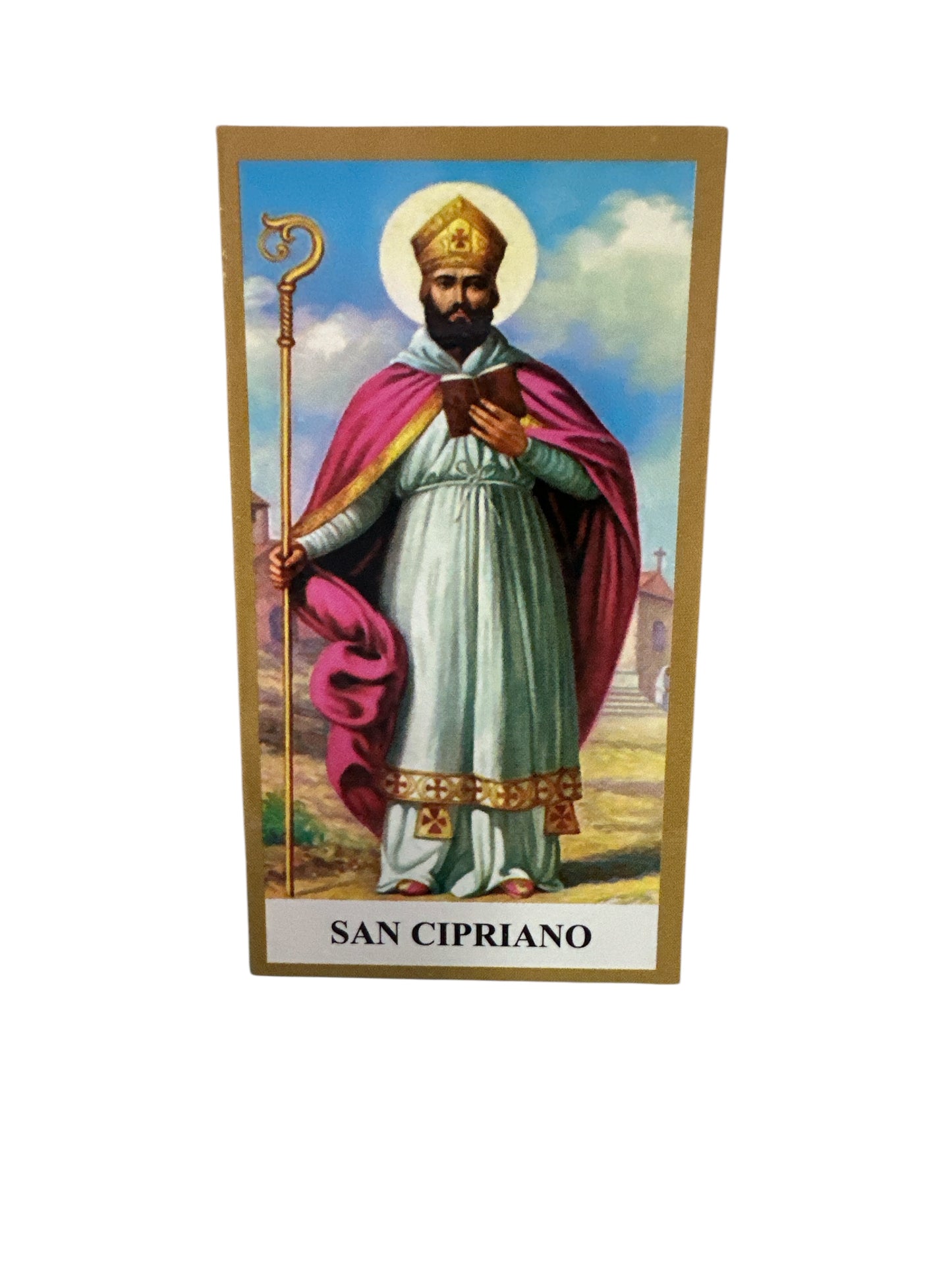 Prayer Card San Cipriano 4"x 2"