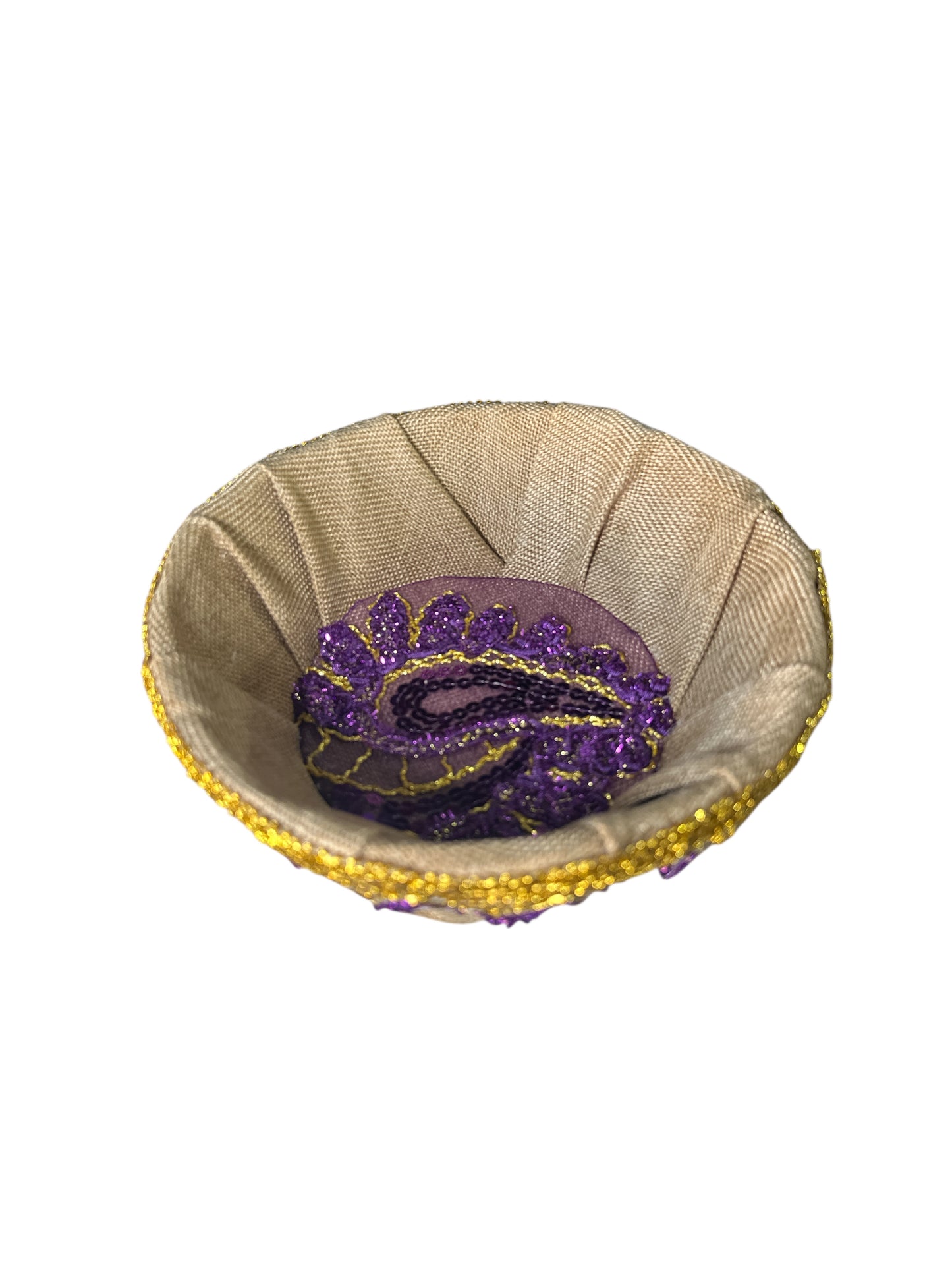 Saint Lazarus/  Babalu Aye Decorated Basket 3"x 7"