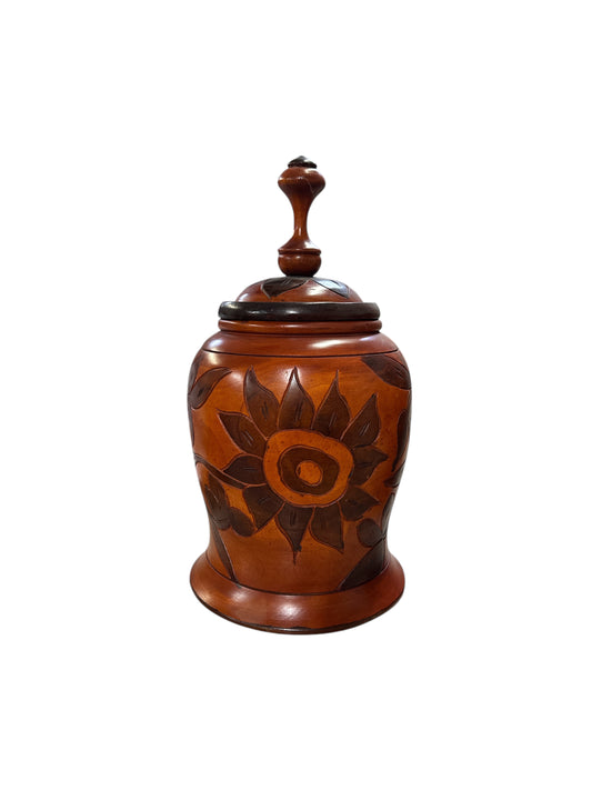 Carved Wooden Potiche (Lebrillo) 18"H x 9.5"W