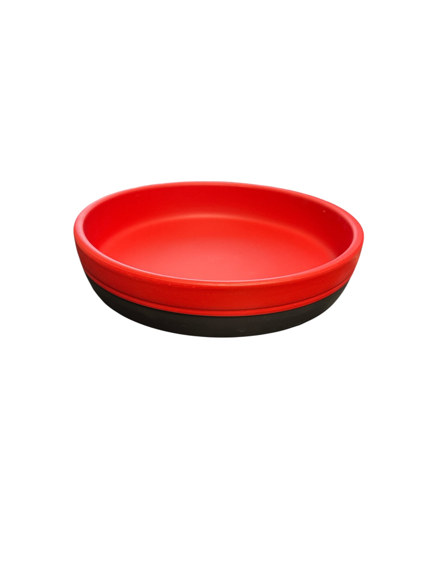 Painted Red and Black Clay Plate 9"x 1.5"