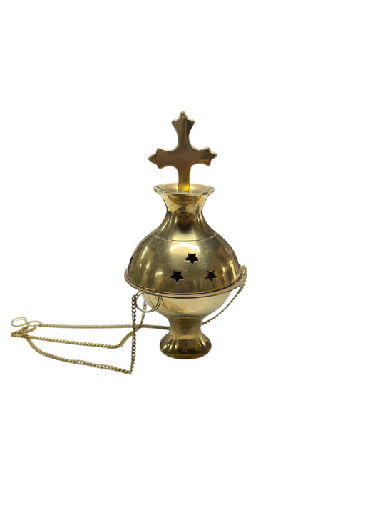 Quemador de incienso colgante en bronce 5”