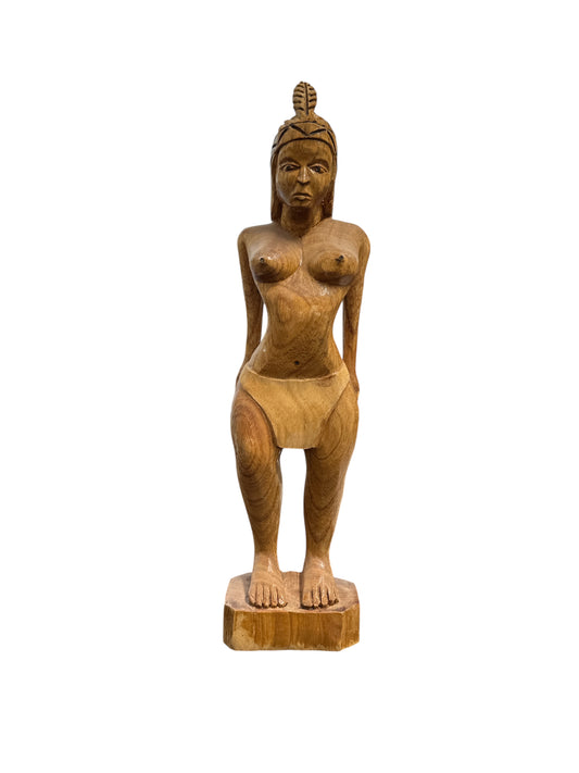 Wooden figure of an Indian woman 15"x 4"