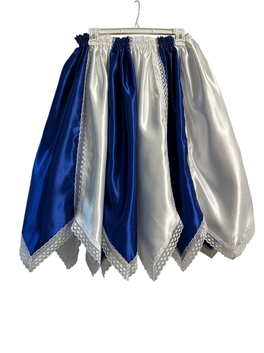Satin Skirt Blue and White Small/ Medium size