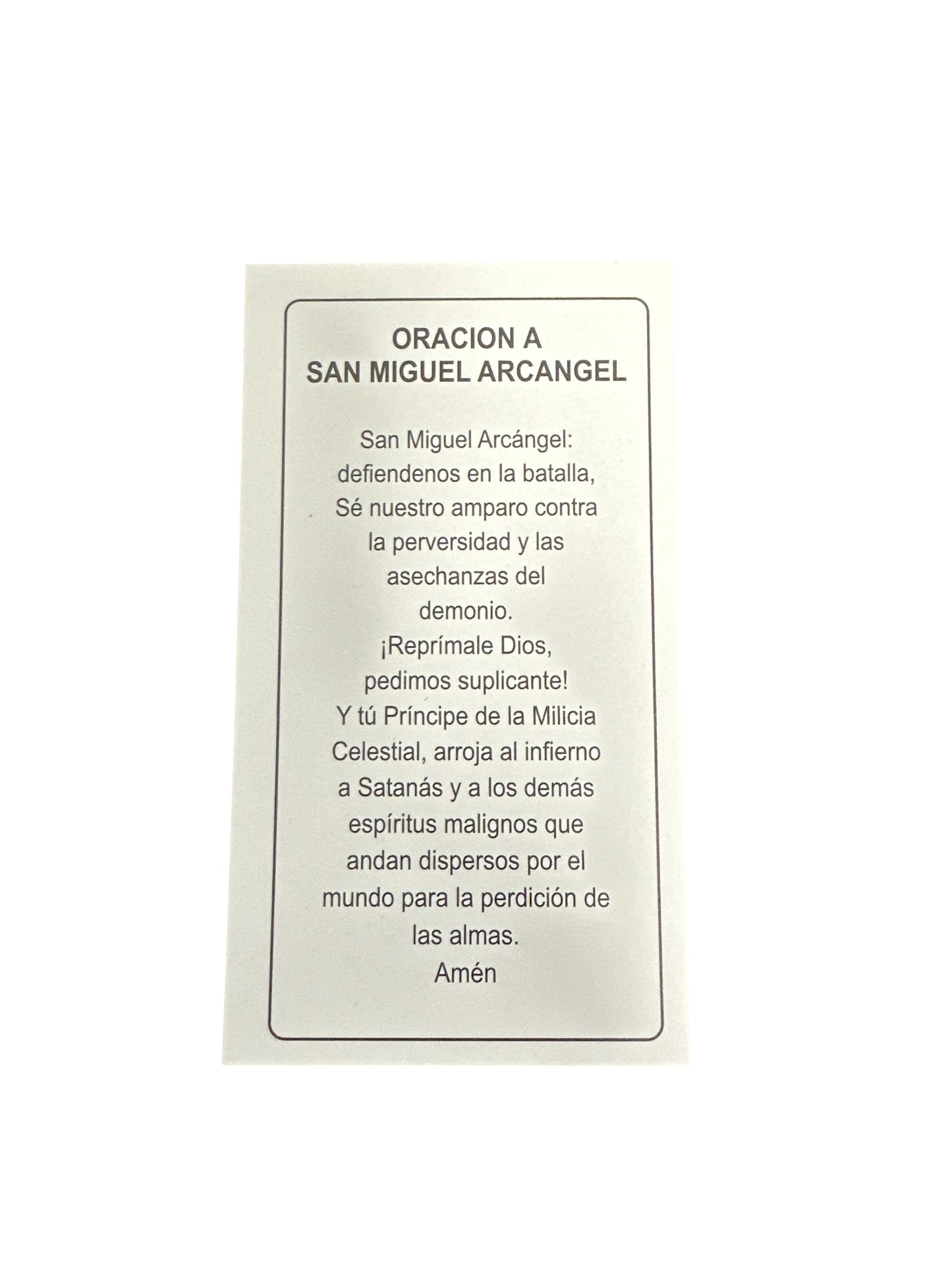 Prayer Card Saint Michael the Archangel 4"x 2"