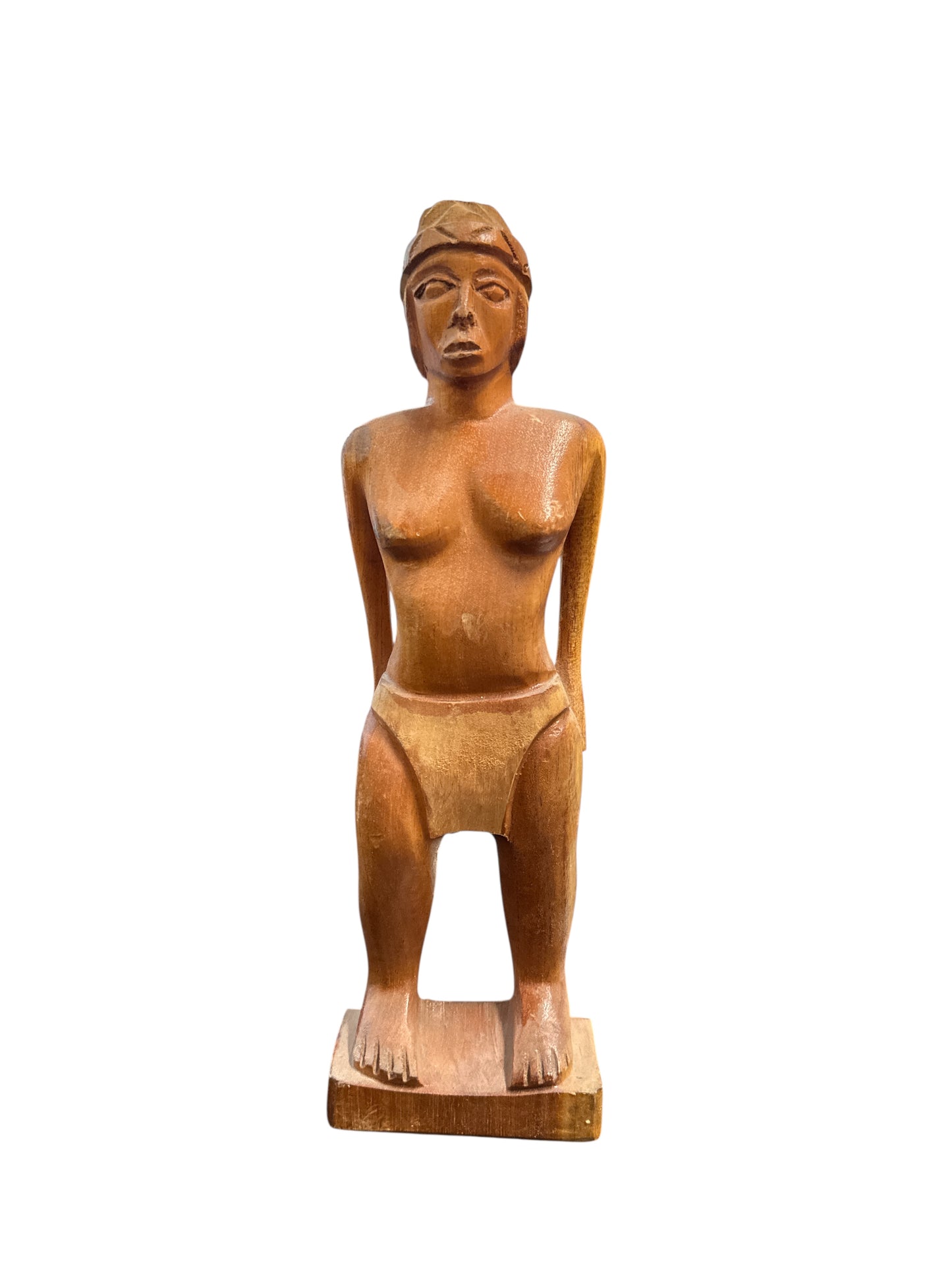 Wooden figure of an Indian woman 13"x 4"