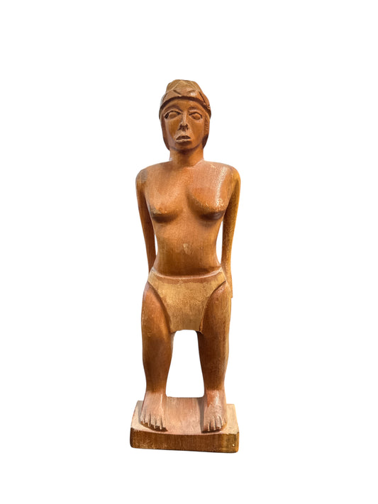 Wooden figure of an Indian woman 13"x 4"