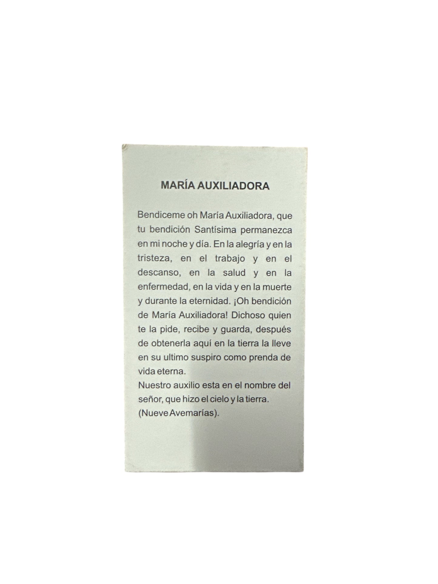 Prayer Card María Auxiliadora 4"x 2"