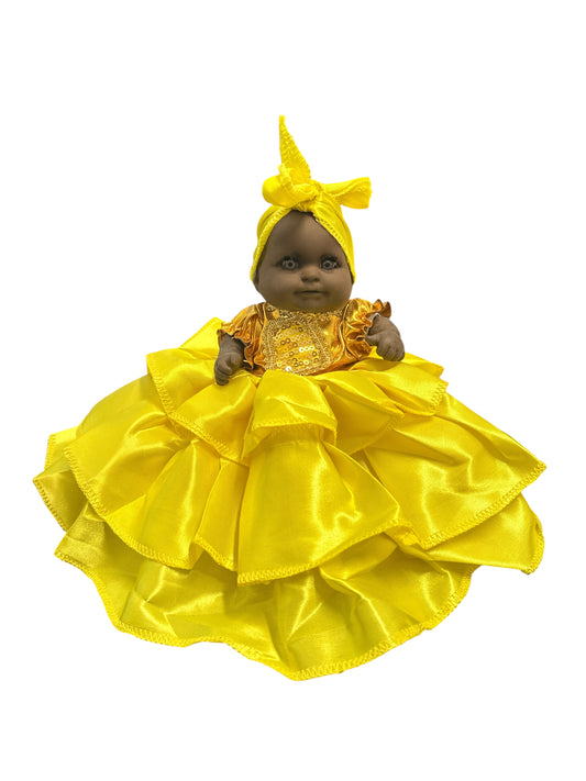 6" Spiritual doll dressed in Yellow (Ochun)