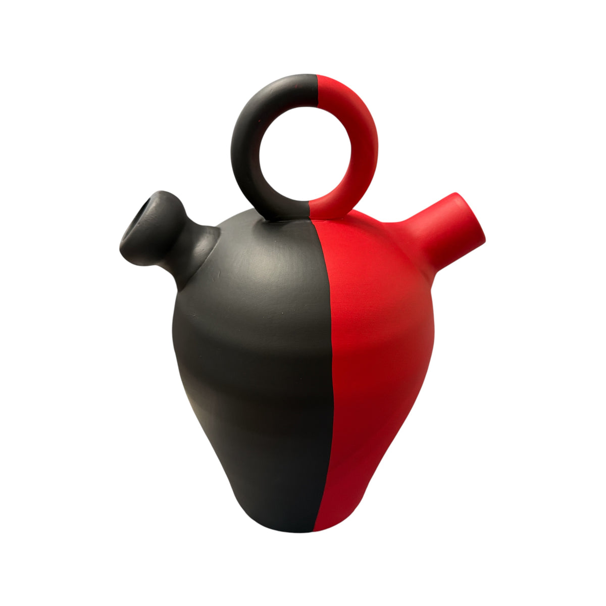 Elegua Clay Porron Red/ Black 10"H x 6" W