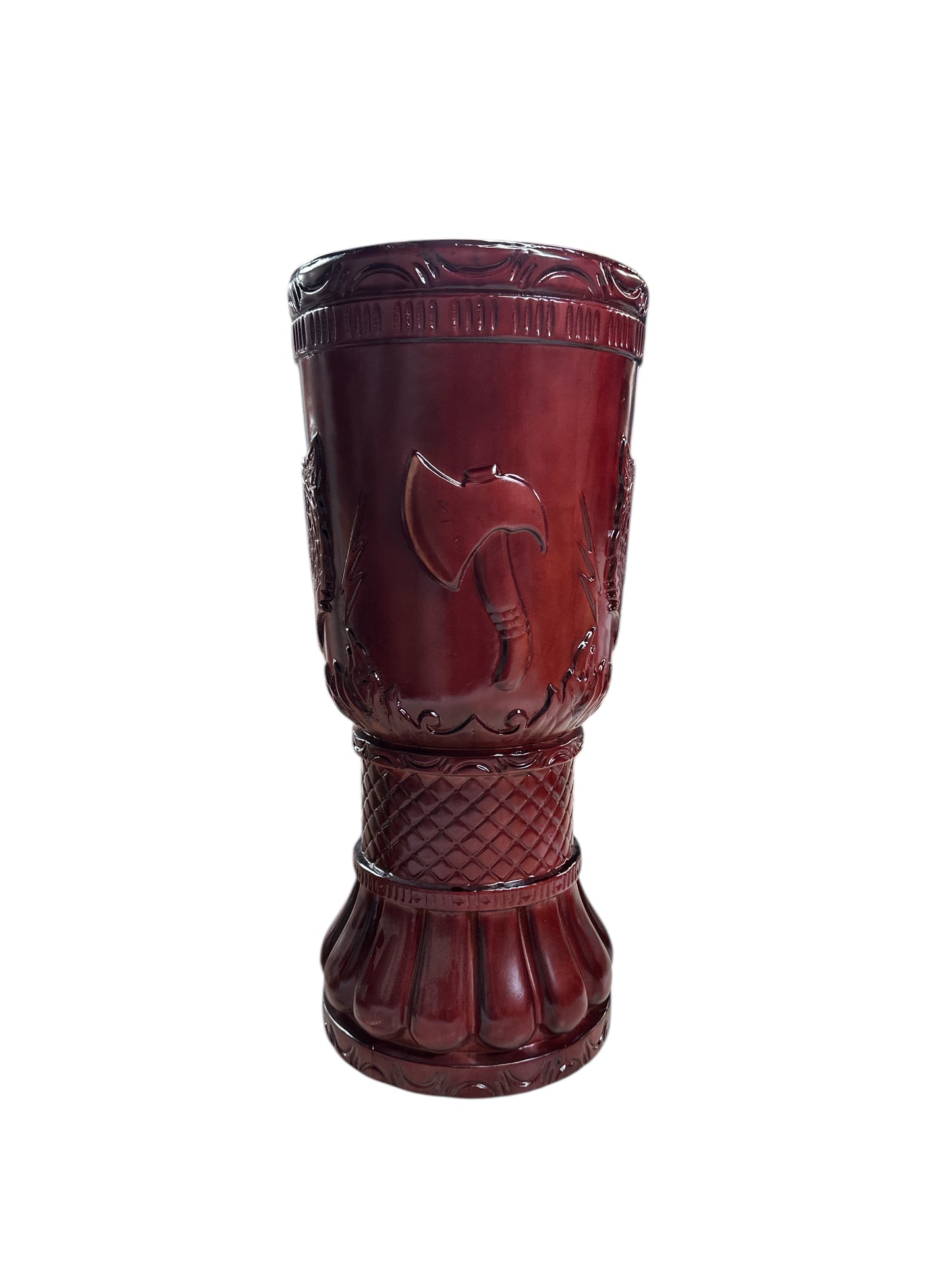 Shango Wooden Pedestal (Pilon) 21”H x 9.5”