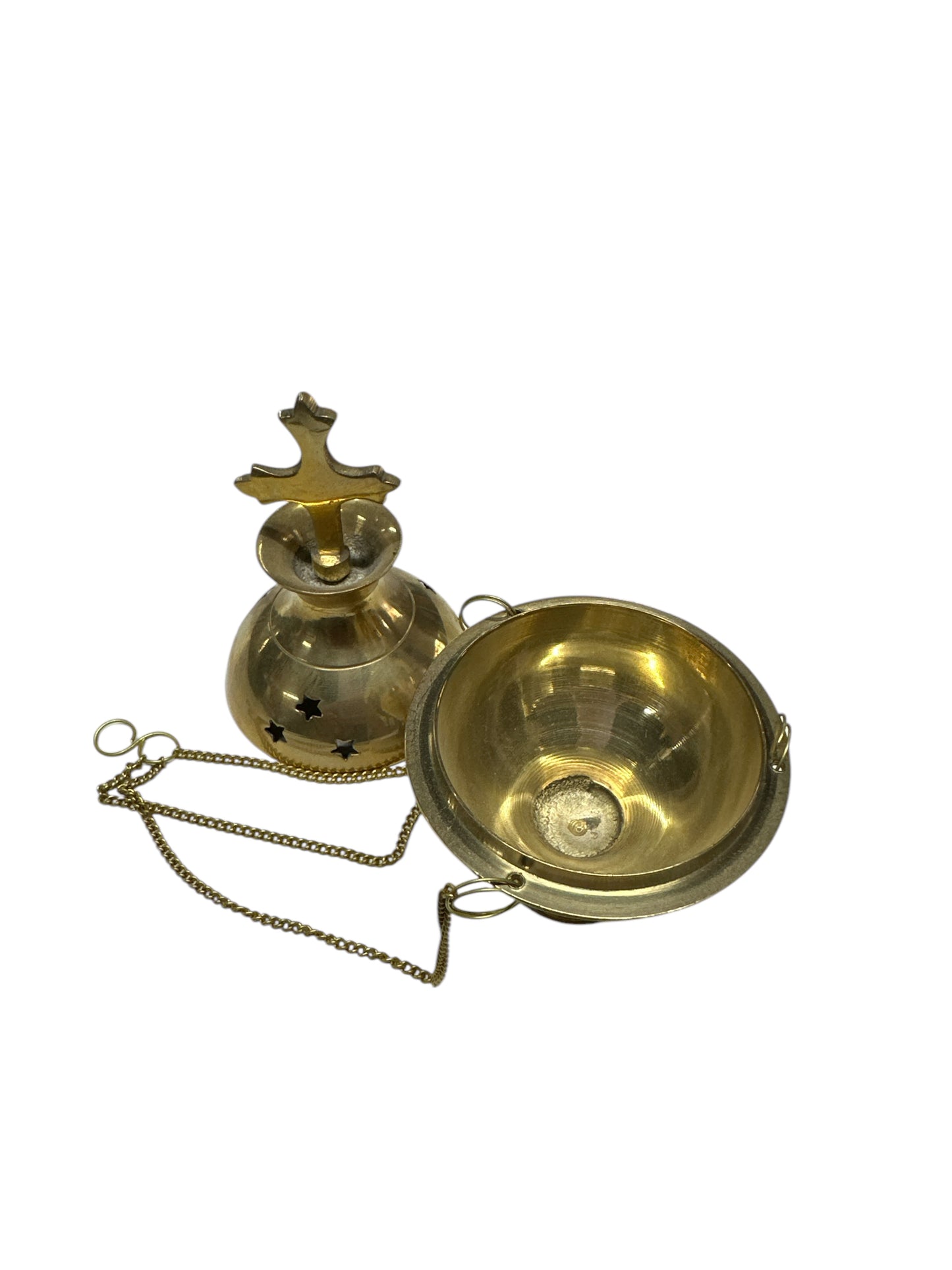 Quemador de incienso colgante en bronce 5”