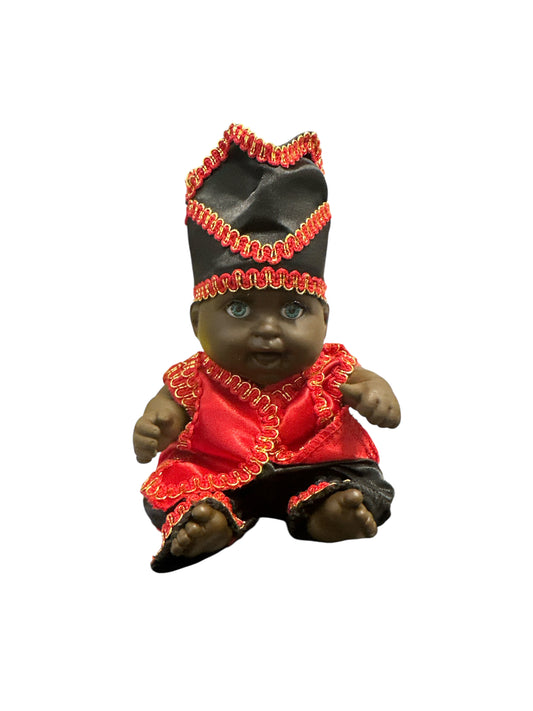 6" Baby dressed in Red and Black (Elegua)