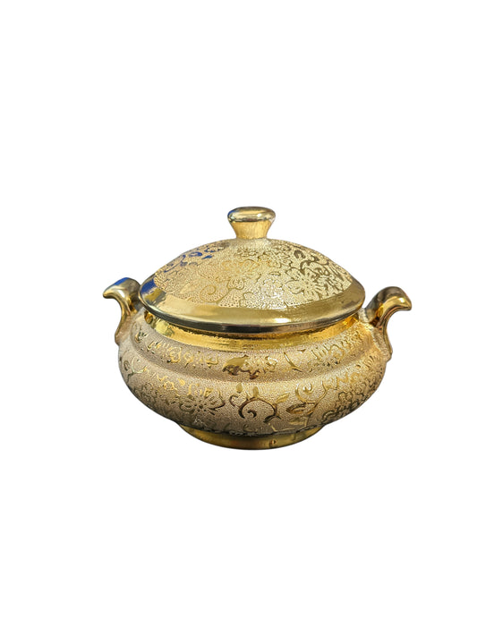 Small Gold tureen Ibeyi/Ochun 7”x 6”x 5”