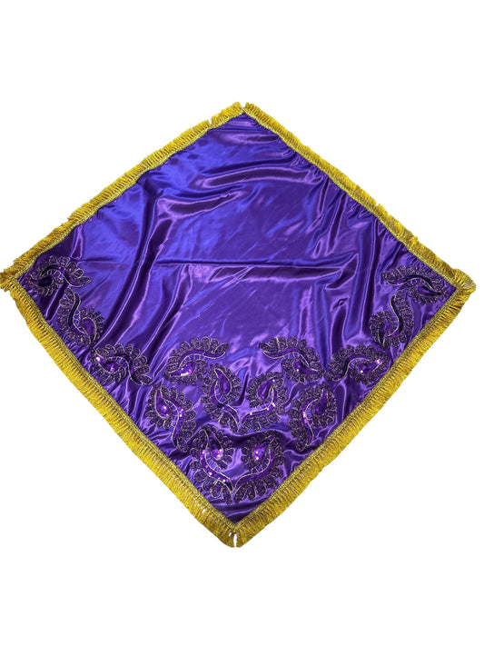 Saint Lazarus decorated satin cloth 36"x 36"