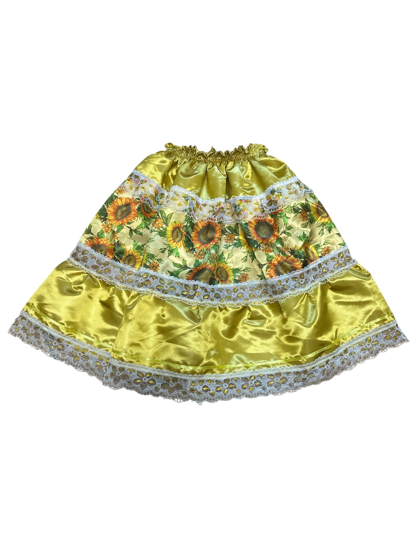 One size Yellow satin skirt