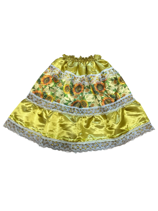 One size Yellow satin skirt