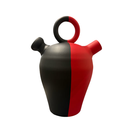 Elegua Clay Porron Red/ Black 10"H x 6" W