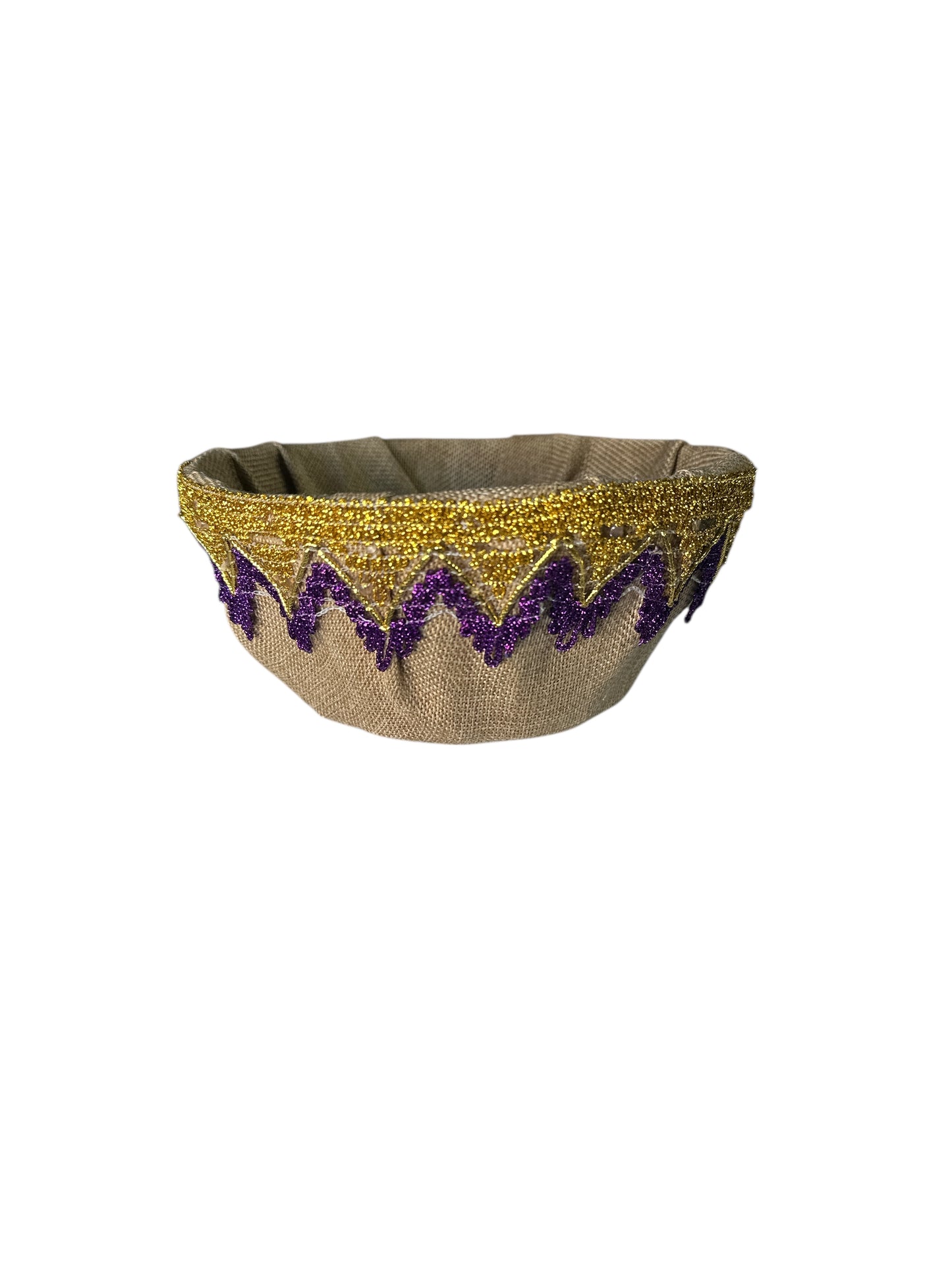 Saint Lazarus/  Babalu Aye Decorated Basket 3"x 7"