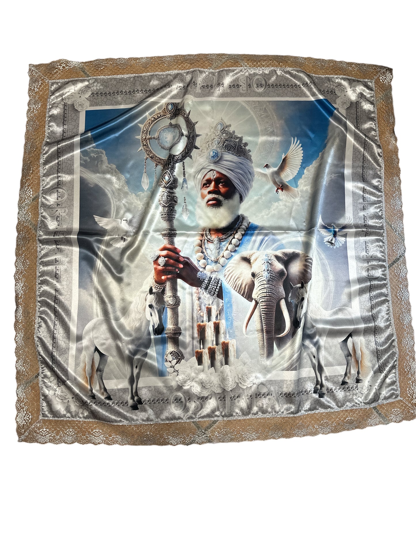 Sublimated satin cloths with images 41"x 41"