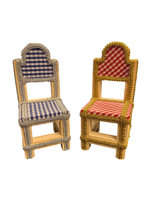 Ibeyi Decorated wooden chair 8"H x 3.5"W  (1 Pair)