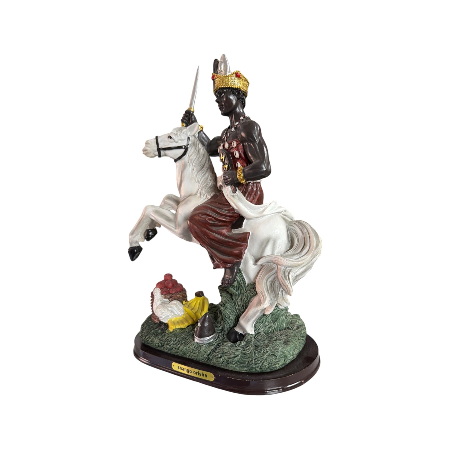 Orisha Shango on horseback statue 15"H x 12" W