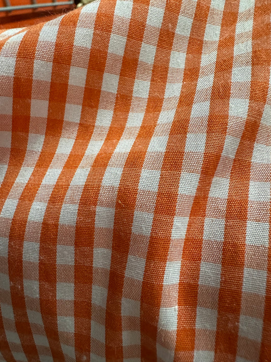 Orange Gingham Fabric/ Tela Guinga Naranja